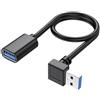 YSJJZRL Cavo di prolunga USB 3.0 da 90 gradi Dritto/Su/Giù/Sinistra/Angolo destro Cavo di prolunga USB da maschio a femmina (2M,Giù)