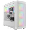 GAMDIAS ATHENA M3 Case PC Gaming EATX Mid Tower - Frontale in Mesh ad Alto Flusso d'Aria - 4 Ventole PWM ARGB da 120mm con Hub - Pannello Laterale in Vetro Temperato - Supporta 2x360 - Sync MB -Bianco