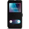 moex® Cover a clip, finestra schermo compatibile con Huawei P30 | Supporto + magnete, Nero