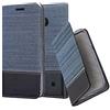 Cadorabo Custodia Libro per Nokia Lumia 550 in Azzurro Scuro Nero - con Vani di Carte, Funzione Stand e Chiusura Magnetica - Portafoglio Cover Case Wallet Book Etui Protezione