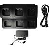 vhbw Caricabatterie 6 vani compatibile con Motorola DP2000, DP-2400, DP2600, DP2400 batterie per radio - Stazione di ricarica + alimentatore