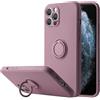 KOANGA Custodia per telefono con supporto per anello in silicone liquido quadrato per iPhone 13 11 12 14Pro Max XS Max XR X 15Plus 11 Pro Cover magnetica antiurto, T10, per iPhone 12 Pro
