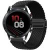 GIOPUEY Cinturini Magnetica Compatibile con Honor Magic Watch 2 PRO 46mm, Cinturino in Morbido Nylon Intrecciato [Unisex] [Traspirante] - Black
