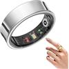 Generico Korons Smart Ring, Anello for La Salute Con Ip68 Impermeabile, Leggero E Confortevole, Compatibile Con Android E Ios, Dispositivo Indossabile, Contapassi E Monitoraggio Della Distanza(Silver,#12)