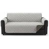 INTRECCI Copridivano 3 Posti Trapuntato | Antimacchia, Bicolore, Reversibile | Colore: Grigio Chiaro/Grigio Scuro