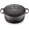 Le Creuset Cocotte rotonda Evolution in ghisa vetrificata con Coperchio, diameter 24 cm, Flint, 21177244442430