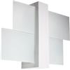 SOLLUX lighting Feniks 1 Lampada da parete | Elegante alloggiamento in legno + combinazione di paralume in vetro | Lampadina E27 sostituibile, 1 x 60 W | Bianco, 43 x 12 x 30 cm