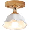 BFFGKGL Moderno corridoio in ceramica floreale piccola plafoniera a semi-incasso lampada da soffitto in legno nordico fiore vicino alla lampada da soffitto illuminazione a soffitto da cucina di metà s