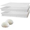 SICIGNANO CASALINGHI Sicignano Set 2 Vaschetta Cassetta Service per Impasti 60x40x10h cm con Coperchio con Fondo e Pareti Chiuse Capacità 19 litri Impilabile Bianco Polietilene Alimentare Lavabile in Lavastoviglie