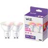WiZ Faretto Smart WiFi, Luce Bianca e Colorata, Plastica, attacco GU10, equivalente a 50W, Tecnologia SpaceSense, Controllo Vocale (Alexa, Apple HomeKit, Google Home), confezione da 2