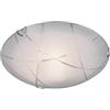 Trio Leuchten TRIO LIGHTING Serie sandrina, in vetro graniglia, decoro righe trasparenti, e27, plafoniera, Ø 30 cm