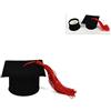 PIANETA CONFETTI Lotto pezzi 20 Bomboniera CAPPELLO TOCCO, pannetto con nappina, portaconfetti 7x4, LAUREA, DIPLOMA (CKKAP) (NERO)