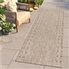 TAPISO Melissa - Tappeto passatoia in sisal, Tessuto Piatto, Marrone Chiaro, Nero, Quadrato, per Cucina, corridoio, Sala da Pranzo, Design Moderno, Certificato Öko-Tex 70 x 310 cm