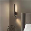 BAUFAS Lampade da parete da comodino 2 teste Lampada da parete orientabile con rotazione di 330 gradi lampada da lettura con interruttore camera da letto matrimoniale minimalista in camera d'albergo nordica