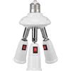 Tonysa E27 E26 Convertitore Adattatore Splitter Presa Luce 3 in 1, Prolunga Adattatore Lampada con Interruttore a Pulsante Regolabile a 360 Gradi a 180 Gradi per la Casa