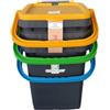 Ecoplast | Tris di Pattumiere per Raccolta Differenziata 20 Lt, Colori Assortiti Giallo/Verde/Blu, 34,5x34,5x34,5, Made in Italy