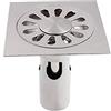TopHomer Scarico per acque profonde per pavimento, 100 x 100 mm, filtro per doccia rotondo, in acciaio inox, con inserto antiodore, per bagno, WC e cucina