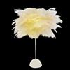 Eoixuqba Lampada da tavolo con piume, Lampada da scrivania con piume - Lampada da comodino romantica Lampada da scrivania elegante a LED - Lampada da notte a LED con luce d'atmosfera per centrotavola
