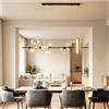 DVTFRUI Lampada Moderno A LED, lampadario per isola cucina, Nero,120 * 30cm | Palla Di Vetro Con Presa G9, Lampada Da Pranzo A LED A Sospensione, Ad Altezza Regolabile, Luce Per Soggiorno Cucina