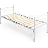 DOLCI SOGNI Letto Singolo 80x190 con Rete a doghe Ortopedica Completo di Testata e pediera