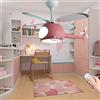SYSZOZ Elicottero Ventilatore Da Soffitto Con Luce Moderna LED Plafoniera Con Ventilatore Dimmerabile Con Telecomando Lampada Con Ventilatore Camera Dei Bambini Camera Da Letto Soggiorno Lampadario (Pink)