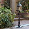 Lampione Luci Esterno, Europeo Antico 0.8M Portico Esterno Illuminazione Stradale IP54 Impermeabile Alluminio Lanterna Vetro Paesaggio Percorso Palo Alto Colonna Lampada Retro Esterno Patio Giardino P
