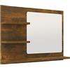 vidaXL Specchio da Bagno Rovere Fumo 60x10,5x45cm in Legno Multistrato