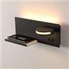 Winlams lampada da Parete di Ricarica Senza Fili Applique Camera Da Letto Comodino USB Rotante Sala Studio Interruttore Moderno Multifunzionale Hotel (Destra)