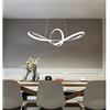 Sesamall Lampadario LED design moderno a Fiocco in alluminio e PVC - Potenza 38W, 3040Lm, dim. 87x22 cm, lunghezza cavo 110 cm