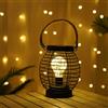 Tuzsocr Lampada da Comodino Retrò in Ferro, Lampada da Tavolo a Gabbia Metallica, Lampada da Comodino Alimentata a Pile, Lampade da Tavolo Senza Fili con LED Stile Lampadina Edison, per Soggiorno/Sala
