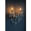 TEKHOME Applique da Muro Classica in Cristallo 2 Luci, Portalampada E14, Lampada da Parete Stile Candelabro, Vari Colori E35 (ARGENTO)
