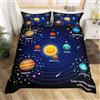 Homemissing Spazio esterno Copripiumone Ragazzi Universo Pianeta Set Copripiumino 135x200cm per bambini Ragazzi Ragazze Galassia Pianeta Copripiumini 2 pezzi
