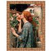LuxHomeDecor Quadro Stampa su Tela John William Waterhouse The Soul of The Rose con Cornice in Legno Oro Classico Misura 53x43 CM