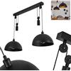 hofstein Lampada a sospensione Manacales, lampada a sospensione in metallo nero dal design industriale, lampada a sospensione con altezza regolabile fino a max. 188,5 cm, 2 luci, 2 x E27, senza lampadina/e