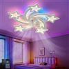 Fachae RGB Ventilatore Da Soffitto Con Luce E Telecomando, Moderno Plafoniera Con Ventilatore Silenzioso LED Dimmerabile, DC 6 Velocità Lampadario Con Ventilatore Reversibile Per Camera Da Letto