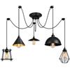 LEDSone Lampada a sospensione a forma di ragno a 5 teste, altezza regolabile, gabbia metallica da 60 W, attacco E27, 110 - 240 V, lampada a sospensione (con lampadina)