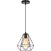 iDEGU Lampada a Sospensione Vintage Industriale Lampada da Soffitto Paralume a Forma di Gabbia in Metallo E27 Lampadario a Sospensione per Camera da Letto Cucina Sala da Pranzo Soggiorno (Solo)