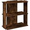 vidaXL Libreria a 3 Ripiani Rovere Fumo 60x30x60 cm Legno Multistrato, libreria 3 Ripiani, Mobile di conservazione, credenza, Mobile portaoggetti