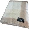 EFFETTO CASA Plaid da Letto in Lana Mohair Lana, Coperta Scozzese (Beige, Piazza e mezza)