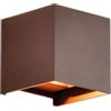 Generico Applique LED da Esterno in Alluminio, Cubo Marrone Corten, 12W, IP65, Doppia Luce Up/Down, CCT Switch 3000K/4000K/6500K