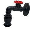 LEDSone Applique da parete retrò con tubo dell'acqua, in metallo rustico, stile steampunk, vintage, E27, 60 W max, per camera da letto, cucina, bar, hotel, pub, fattoria (Nero)