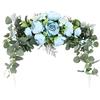 HAOSHICS Ghirlanda Artificiale di Peonie in Finta Seta Ghirlanda Floreale Colorata Mista Primaverile con Rose per Arco Matrimoniale Centrotavola Sospesa Decorazione Casa Parete Specchio (Blu)