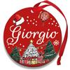 Corredino Neonato Pallina di Natale Personalizzata con Nome, Decorazione Natalizia 100% Italiana, Rosso, 8 cm (Rosso,Giorgio)