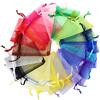PLECUPE 100 Pezzi 20x30cm Sacchetti Organza Sacchetti Regalo Drawstring Gift Bags, Multicolori Organza Bags Saccgetti Portaconfetti Borse Gioielli Sacchetto di Caramelle - Mescolanza Casuale