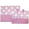 Russo Tessuti Copriforno + Coprifornello Piano Cottura Cucina Stampa 3D Fiocco Merletto Pizzo-Rosa