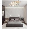 damastoreitalia Plafoniera led da interno moderna a soffitto rettangolare lampada lampadario per camera da letto salone soggiorno salotto cucina locali commerciali 70W(6 Quadrati,Luce naturale 4000K)