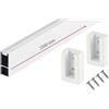 Gedotec Asta appendiabiti bianca opaca 1500 mm | design asta per armadio con supporto in gomma | asta rettangolare appendiabiti a parete 30 x 12 mm | 1 set di tubi per armadio con materiale di