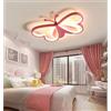 GUANSHAN Lampada da soffitto a LED a forma di farfalla, 3D, carino, stile cartone animato, per camera da letto, camera da letto o cameretta dei bambini, 4 luci