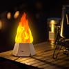 Ollcuz Finta lampada di fuoco, candele senza fiamma ricaricabili USB con fiamma tremolante, luce a fiamma LED a 3 modalità, per campeggio, vacanze, Halloween, Natale, Ringraziamento, decorazioni da