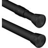 Relaxdays Asta a Pressione per Tende, Telescopica 150-280 cm, Bastone Estensibile Appendiabiti, Acciaio Inox, Nero